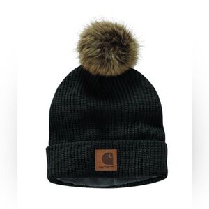 NWT Carhartt Women's Knit Fleece Lined PomPom Hat